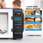 Hamilton Beach 0.9 Cu ft Countertop Microwave Oven, 900 Watts, Stainless Steel, New