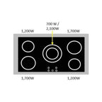 Roromall 36" Electric Range with 5 Heating Elements Convection Oven 4.3 Cu. Ft. Capacity, 7 Functions Professional Electric Range Oven with Smooth Glass Top, Stainless Steel