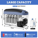 Setpower AB15 12 Volt Refrigerator,16 Quart(15L) Electric Cooler,Portable Car Refrigerator RV Fridge,12v Cooler for Camping,Travel,RV,Vehicles,MPV,SUV,Van;3-Year Warranty (Blue)