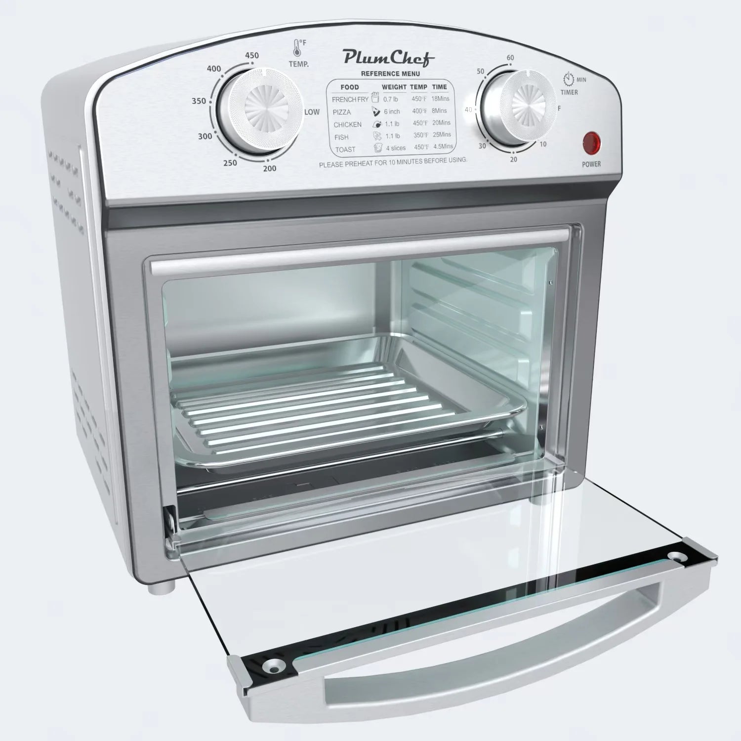 12.5QT 7-in-1 Convection Toaster Oven 1500W, Stainless Steel with 5 Presets �C Bake, Roast, Grill, Broil & Toast