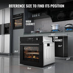 24" Single Wall Oven, 2.5Cu.ft Convection Built-in Oven, Touch Screen