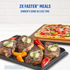 PowerXL SmartSynx Dual Door Oven, 8 Quick-Touch Cooking Presets including Air Fry, Toast, Bake, Broil, Reheat and More Cook 2 Different Foods at the Same Time, Large Capacity & Adjustable Temperature