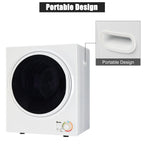 GYM25-78 Compact Portable Household clothes Dryer 1.6cuft with Stainless Steel Drum Black and White 120V MECHANICAL Control ETL Certification