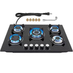GRACEALL Gas Stove 30inch 5 Burners, Built-in Gas Stovetop with NG/LPG Conversion Kit, Glass Top Gas Burner (30in x 20.5in)