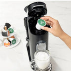 Specialty Single-Serve Iced Coffee Maker, K-Cup Pod Compatible with Foldaway Milk Frother - Black