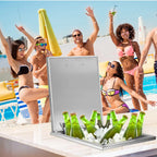Towallmark Deep Chest Freezer,Mini Upright Small Freezerfor Outdoor Kitchen Patio Ice Bar,Silver
