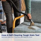 BISSELL Revolution HydroSteam Upright Deep Cleaner, Carpet Cleaner, HydrosSteam Technology, 7 Foot Hose, 4" Self-Cleaning Tough Stain Tool, 4117, Black & Copper