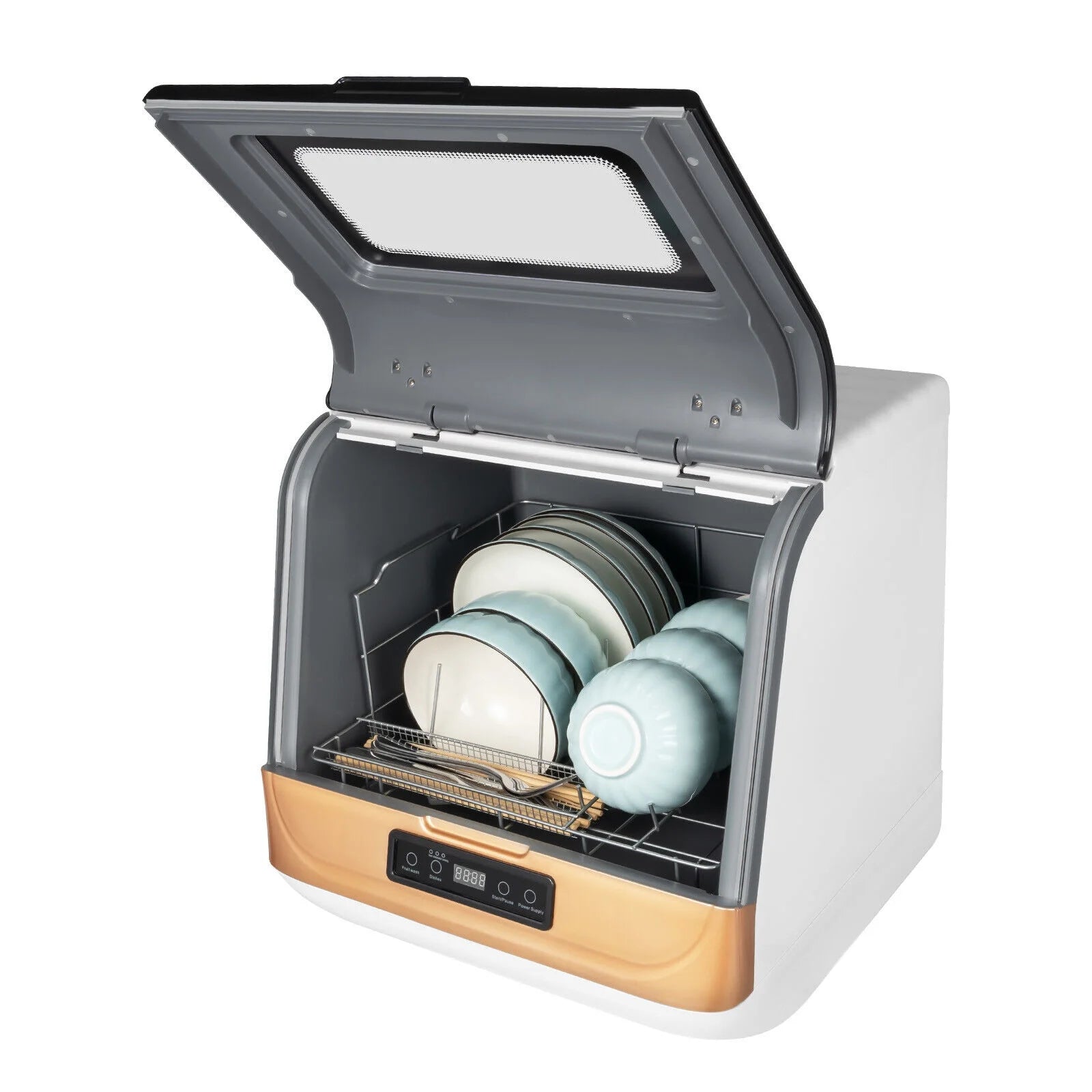 Dish washer Large Capacity Portable Washer Mini Dish Washer Compact Counter-top for clean tableware, vegetables, fruits