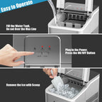Costway Portable Ice Maker Machine Countertop 26Lbs/24H Self-cleaning w/ Scoop Green