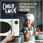 Nostalgia Retro Microwave Oven - 0.7 Cu Ft & 700-Watt Countertop Microwave with Glass Turntable, Child Safety Lock, 8 Auto-Cook Programs & Digital Clock - Aqua