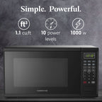 Farberware Countertop Microwave Ov 1100 Watts, 2.2 cu ft - Smart Sensor With LED Lighting and Child Lock - Perfect for Apartments and Dorms - Easy Clean Black Interior, Stainless Steel