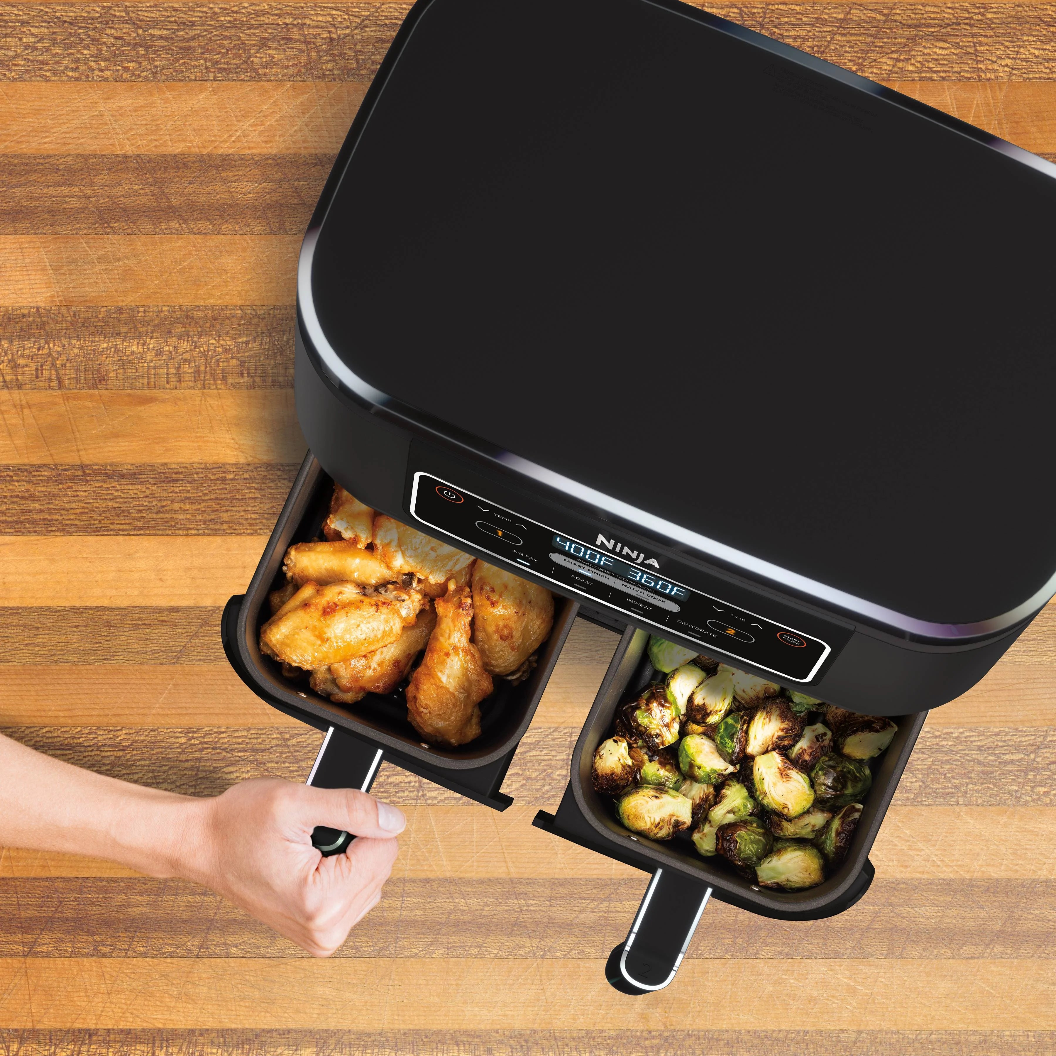 Restored Ninja? Foodi? DZ100 4in1, 8qt., 2Basket Air Fryer with DualZone? Technology (Refurbished)