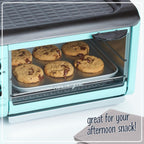 3-in-1 Breakfast Station - Includes Coffee Maker, Non-Stick Griddle, and 4-Slice Toaster Oven - Versatile Breakfast Maker with Timer - Aqua