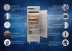 Westlake Commercial Reach In Upright Freezer WKF-49B Double Solid Door Stainless Steel 49 Cu. ft