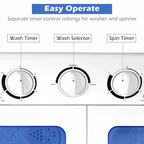 Gymax Compact Portable Washing Machine Twin Tub 20 lbs Washer Spinner Home Dorm
