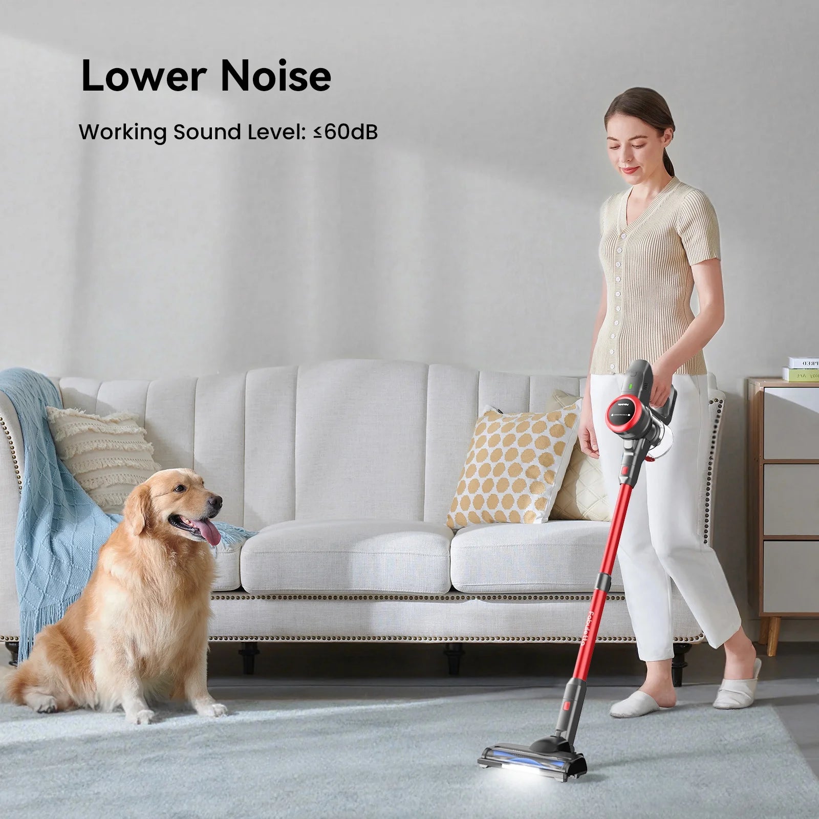 Lazyswan Cordless Vacuum Cleaner 35KPA Self-Standing Stick Vacuum 50min 400W Vac for Home Pet Hair Car Carpet Hardwood Floor, Black