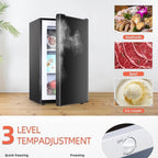 3.2 Cu.FtUpright Freezer , Single Door Mini Freezer ,Adjustable Thermostat, Compact Refrigerator for Bedroom, Dorm, Silvery