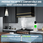 Akicon Range Hood 30 Inch, 600 CFM Ducted Vent Hood, Stainless Steel Box Kitchen Hood with 2 LED Lights, Removable Baffle Filters, Stove Hood Vent for Kitchen, 3 Speeds, Wall Mounted (AK-HS30HB-JBC)