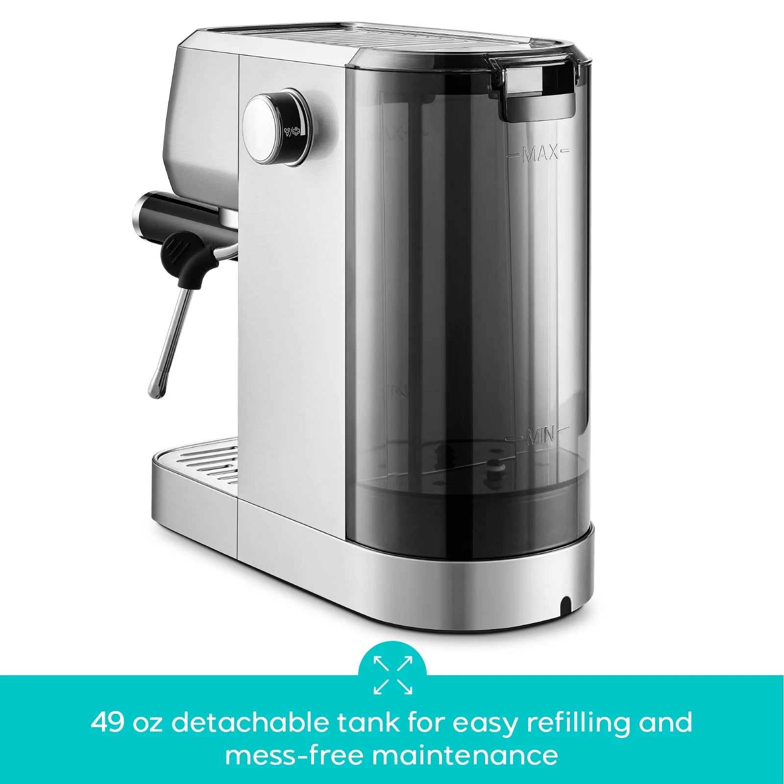 CASABREWS 3700 Essential 20-Bar Espresso Machine and Coffee Maker, Stainless Steel