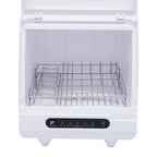 FETCOI Countertop Dishwasher, Compact Countertop 360Streak-Free Deep Cleaning Dishwasher Tableware Dishwashing 5 Washing Programs Automatic Portable Dish Washing Machine with Dish Rack White