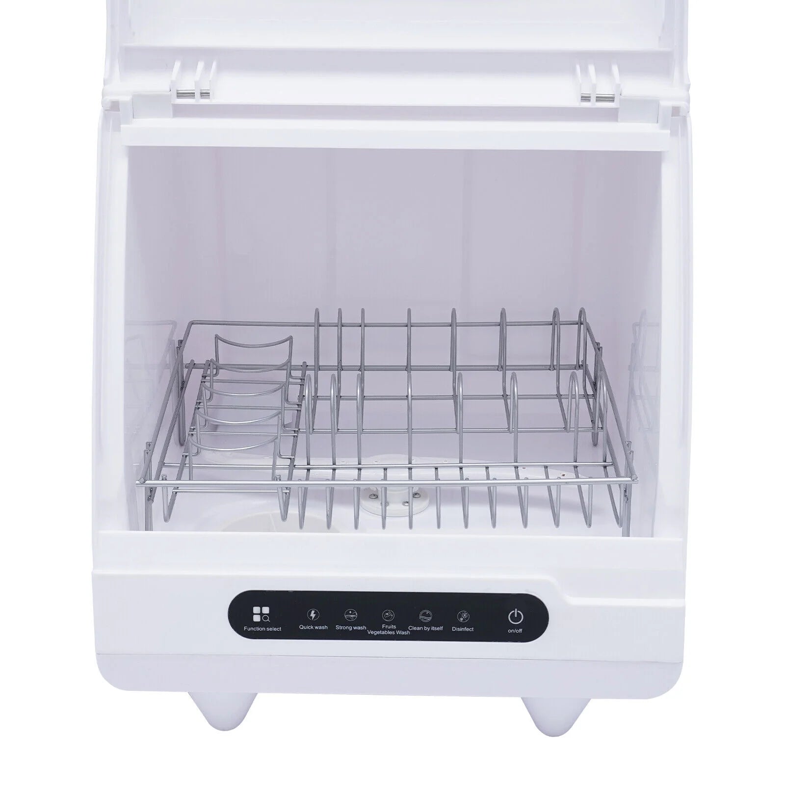 FETCOI Countertop Dishwasher, Compact Countertop 360Streak-Free Deep Cleaning Dishwasher Tableware Dishwashing 5 Washing Programs Automatic Portable Dish Washing Machine with Dish Rack White