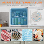 Resenkos 1.1 Cu.Ft Countertop Mini Freezer, Compact Upright Freezer with Removable Shelves, Red