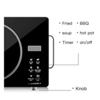 CUTICATE Electric Top with Knob Control, Commercial Grade Portable Cooker, Electric Cooktop for Rvs Camping Kitchen Dormitories