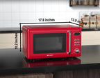 Emerson 0.7 Cu Ft, 700W Red Retro Countertop Microwave Oven, MWR7020RD