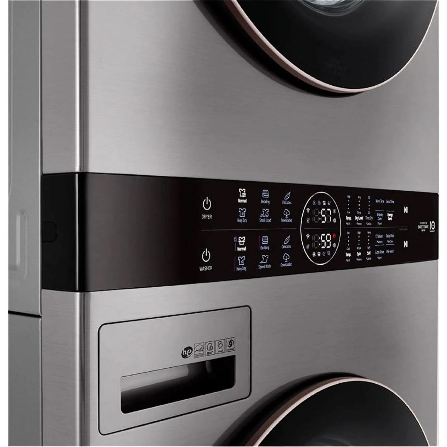 LG WKE100HVA 4.5/7.4 Cu. Ft. Smart Front Load WashTower - Graphite Steel