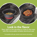 Hamilton Beach 6 Qt Programmable Slow Cooker, Stovetop Safe Nonstick Aluminum Crock with Removable Pot, Stainless Steel