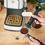 Beautiful Slim Espresso Machine with 20-Bar Pressure, Black Sesame by Drew Barrymore