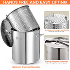 64QT Stainless Steel Seafood Boil Pot with 200,000BTU Propane Burner, w/Basket for Outdoor Deep Fryer, Large Cooking Pot for Turkey Fryer, Crab, Crawfish, Shrimp, Lobster Boiling Stock Pot