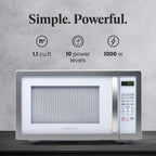 Farberware Stainless Steel Countertop Microwave Oven with Child Lock, 1.1 Cu Ft Black Stainless