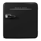 Open Box Magic Chef 1.6 Cu. Ft. Retro Mini Fridge with LED Light, Black, 34 lbs