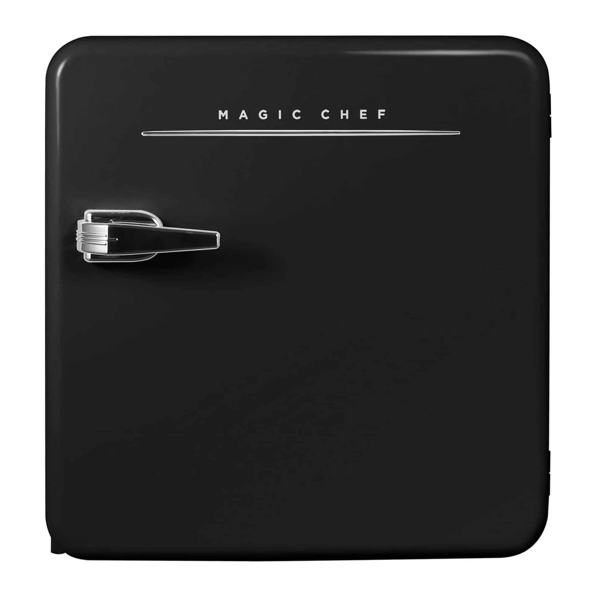 Open Box Magic Chef 1.6 Cu. Ft. Retro Mini Fridge with LED Light, Black, 34 lbs