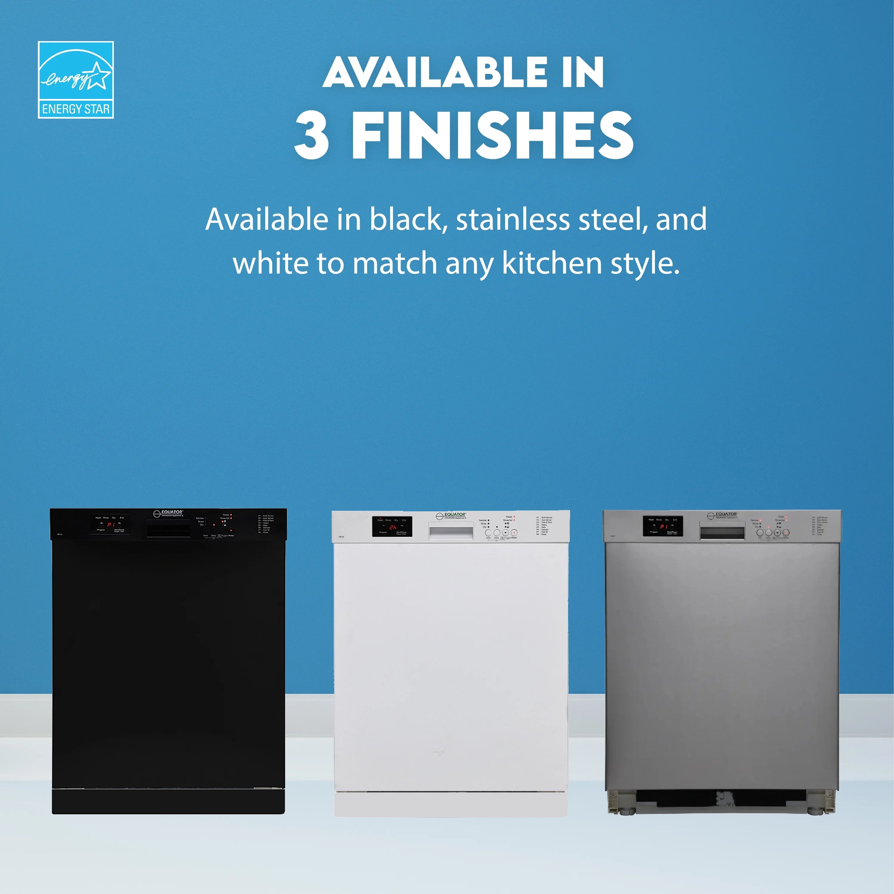 Equator 24" Built in 14 place Dishwasher in Stainless Energy Star Certfied, Quiet Operation and Advanced Santization