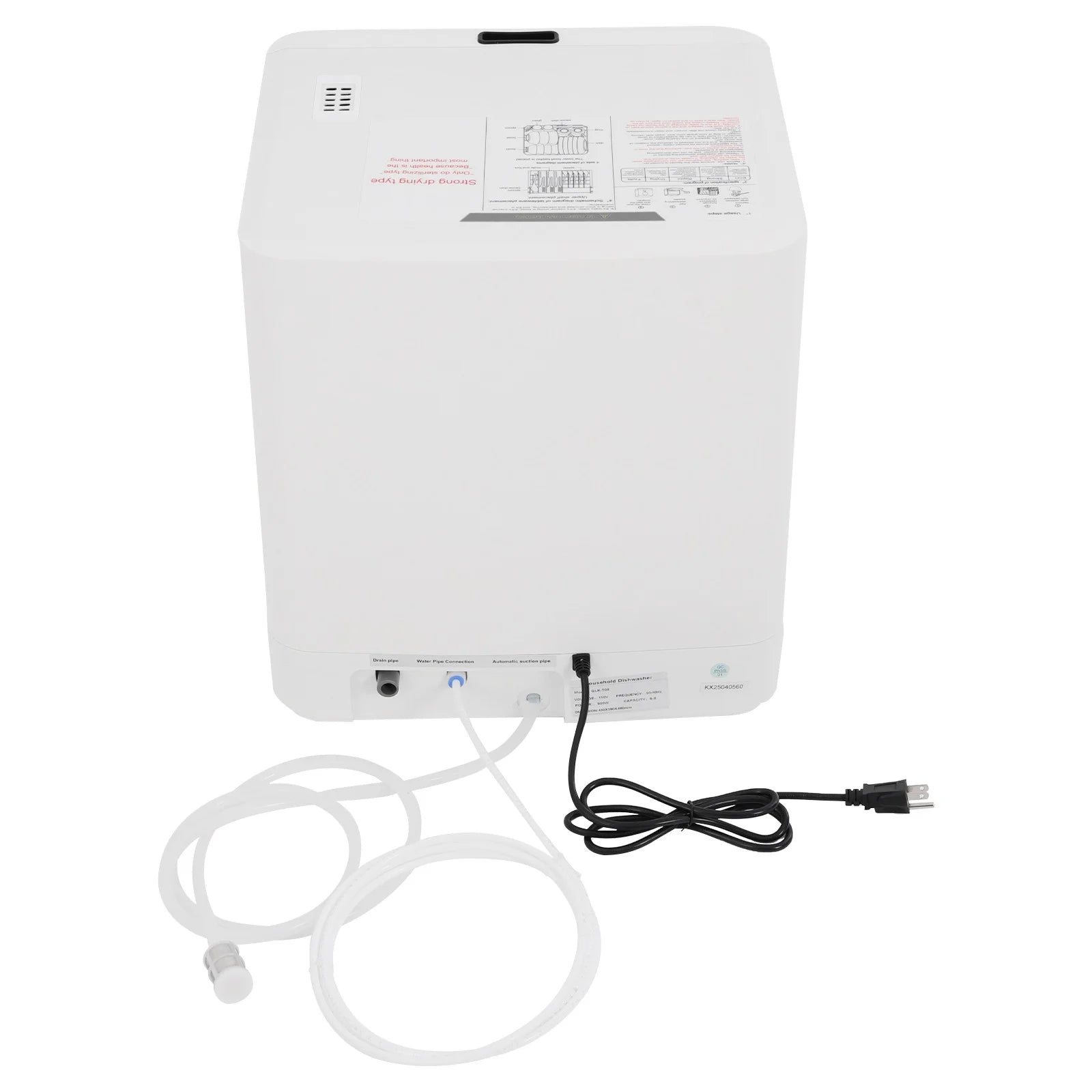 110V 800W Portable Mini Dishwasher, Countertop Dishwasher, Household Mini Dishwasher 6.8L