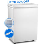 Auseo Mini Freezer Chest 3.5 cu ft,  Black Deep Freezer & Side Handle, Compact Freezer with 7 Gear Adjustable Temperature, Removable Storage Basket*2, Energy Saving