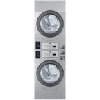 Crossover Stackable 22-Pound Electric Commercial Dryers with Extra Large 7. Cu. Ft. Drum in Silver
