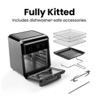 Chefman Multifunctional Digital 10 Qt. Air Fryer+ Rotisserie, Fry, Roast & Bake, 17 Presets - Black