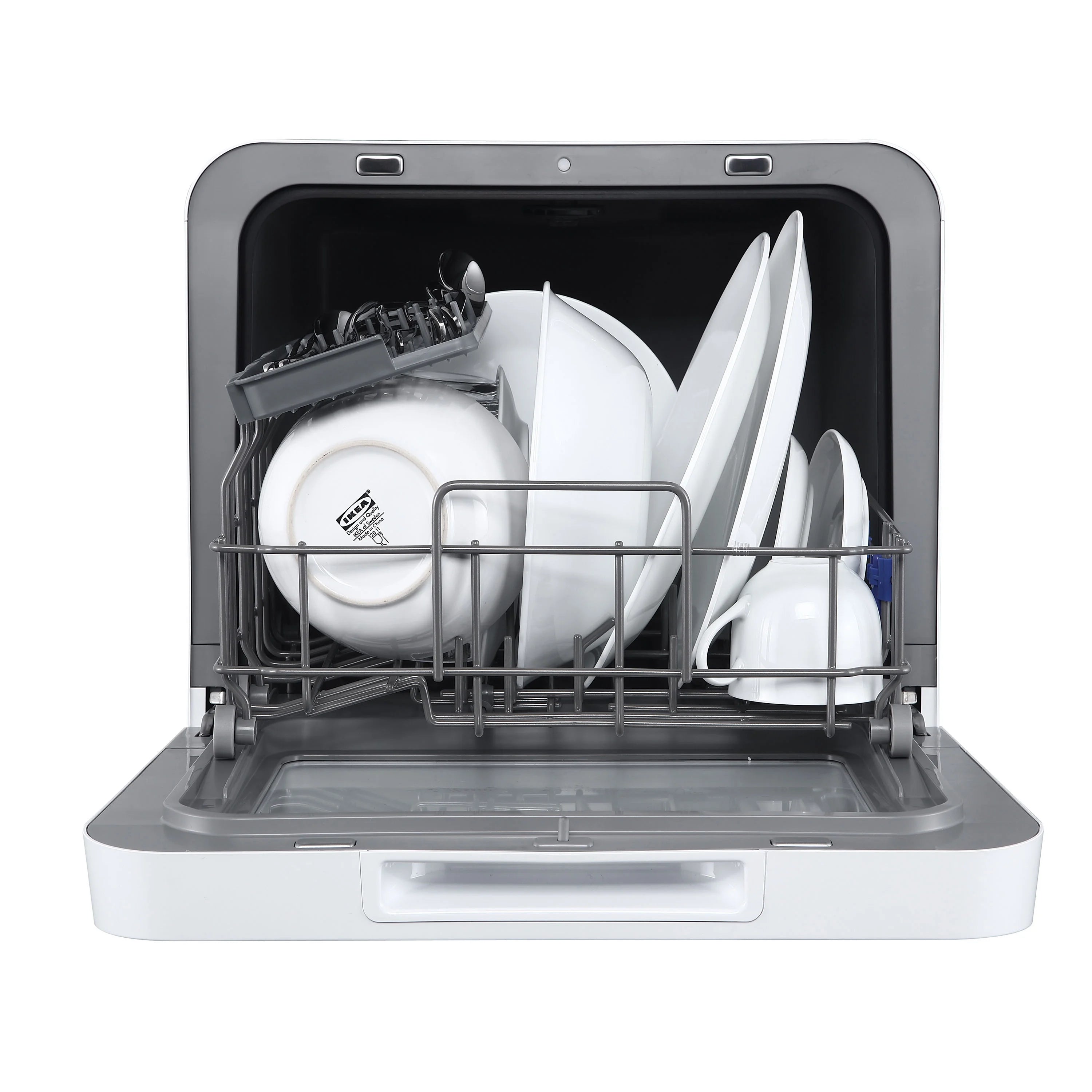 Farberware Portable Dishwasher with Built-In Water Tank with Baby Care and Fruit Wash Settings in White w/ 6-Place Setting Capacity, FDW05ASBWHA