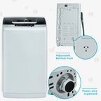 Costway Portable Full-Automatic Laundry Washing Machine 8.8lbs Spin Washer W/ Drain Pump