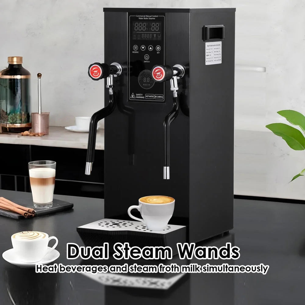Commercial Coffee Milk Frother, 110V Automatic Frother with 12L Capacity for Restaurants (Black)