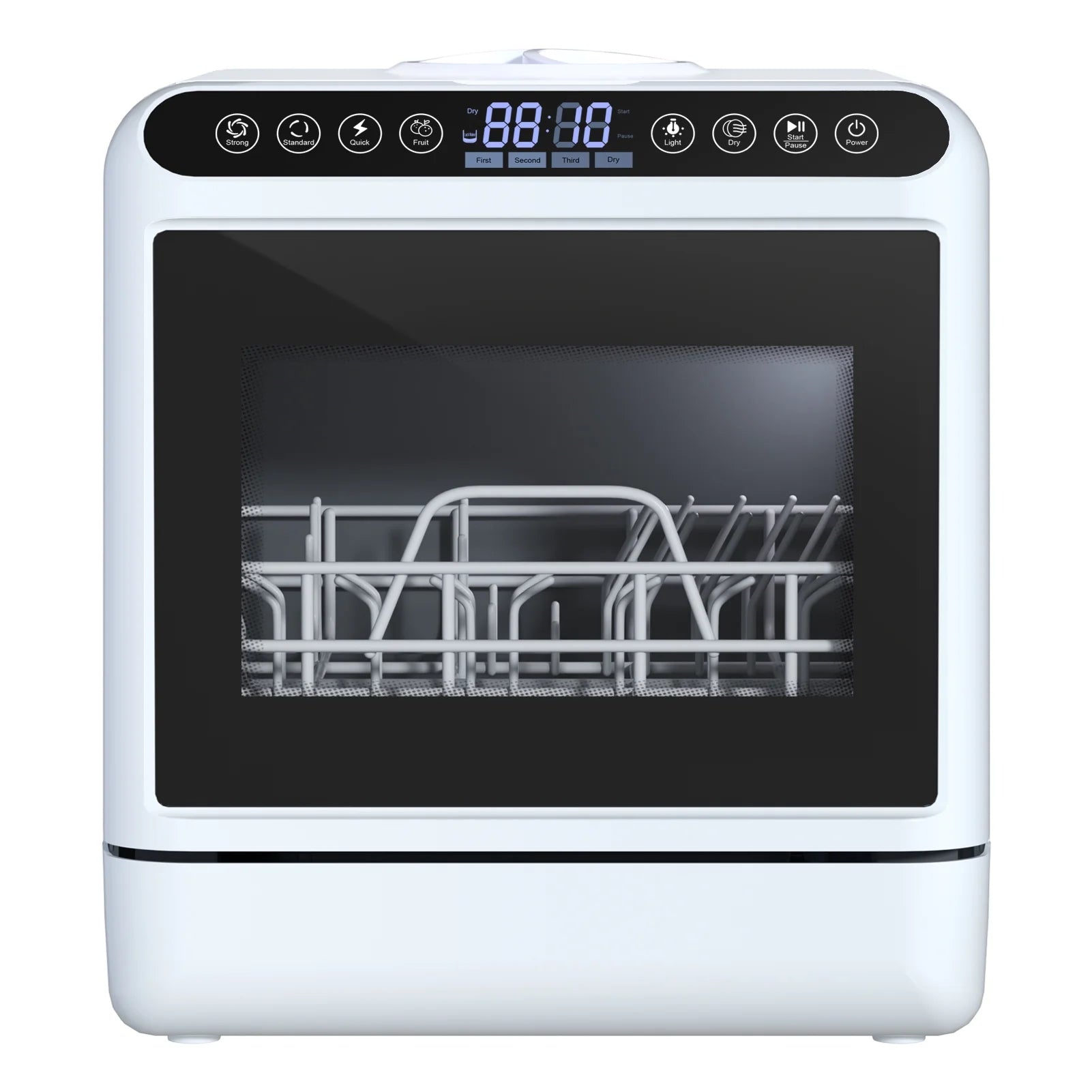 Kitem Mini Dishwasher with 6 Functions, 5 Place Settings -- 2-Tier Rack, 3-Spray Arm, Air-Dry Function, Portable Dishwasher with 5L Water Tank, Automatic Smart Countertop Dishwasher