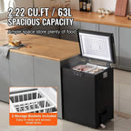 Choco Moon Large Capacity 14.5 Cu.ft Chest Freezer, 345L Storage, 4 Slide-Out Baskets, Lockable Lid, 8 Temp Control Levels, Energy-Efficient LED Lights, 6 Swivel Casters for Easy Mobility