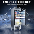 "COOLSKI 27"" W Commercial Freezer, 19.32 Cu.ft Single Solid Door Stainless Steel Storage Freezer"