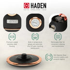 Open Box Haden 1.7 Liter Electric Water Kettle w/ 360-Degree Base, Black/Copper