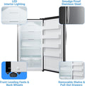Smad 17.5 Cu ft Upright Freezer Large Capacity Fridge Refrigerator Frost Free Home Stainless Steel