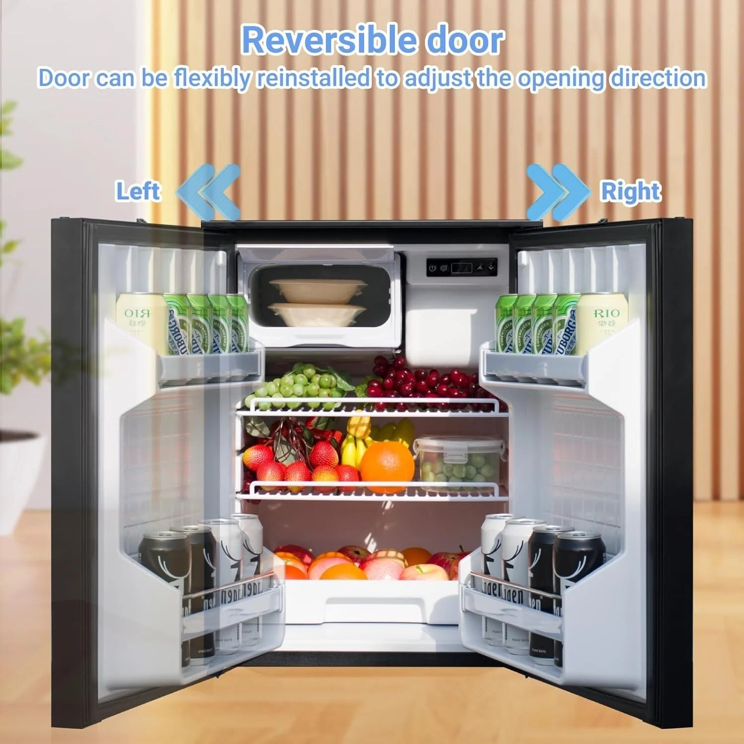 SMAD 3.0 Cu ft/85L RV Car Fridge with Freezer DC 12V/24V Camping  Refrigerator