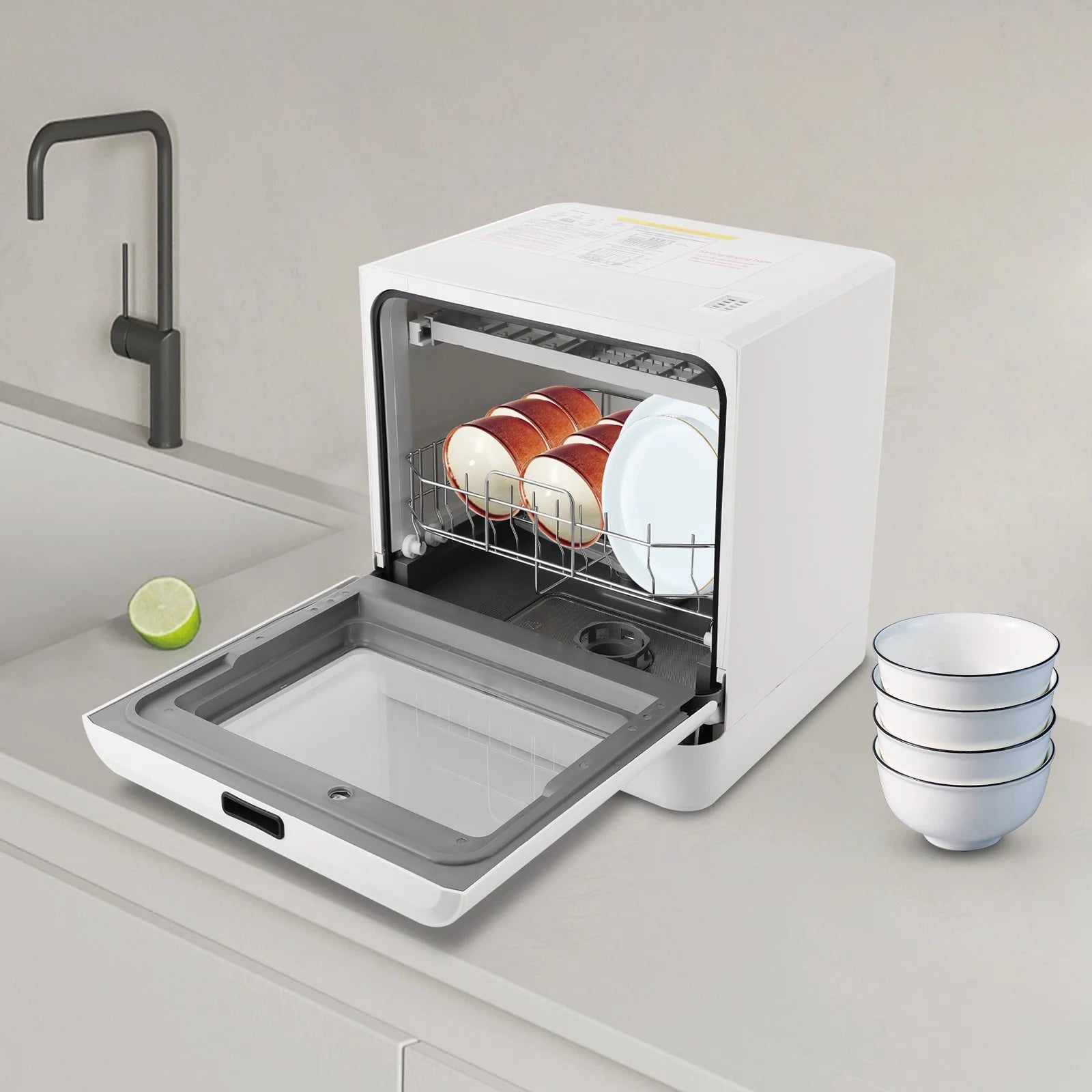 Portable Mini Dishwasher, Countertop Dishwasher, Household Mini Dishwasher for Homes, Kitchens, Small Houses, Apartments, Dormitories